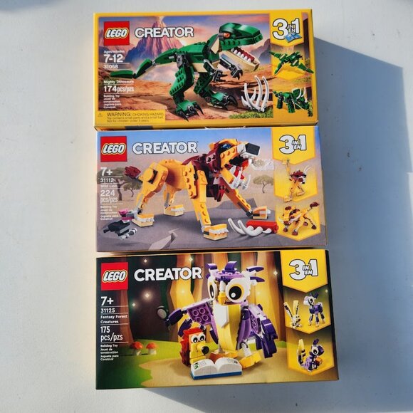 NEW LEGO Creator 3-in-1 BUNDLE Lion Safari Dinosaurs Fantasy Forest Creatures 31 - Picture 12 of 15